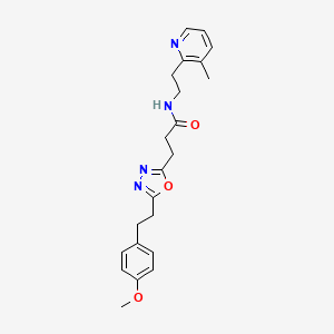 molecular formula C22H26N4O3 B4638147 3-{5-[2-(4-methoxyphenyl)ethyl]-1,3,4-oxadiazol-2-yl}-N-[2-(3-methyl-2-pyridinyl)ethyl]propanamide 