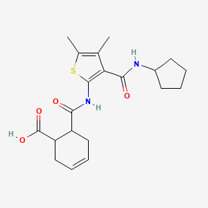 6-{[3-(Cyclopentylcarbamoyl)-4,5-dimethylthiophen-2-yl]carbamoyl}cyclohex-3-ene-1-carboxylic acid