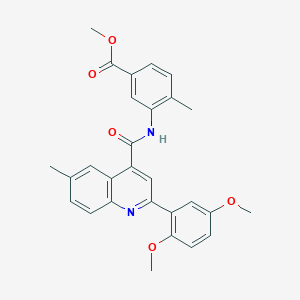 methyl 3-({[2-(2,5-dimethoxyphenyl)-6-methyl-4-quinolinyl]carbonyl}amino)-4-methylbenzoate