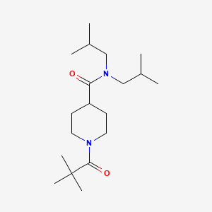 1-(2,2-dimethylpropanoyl)-N,N-bis(2-methylpropyl)piperidine-4-carboxamide