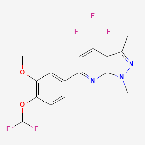 molecular formula C17H14F5N3O2 B4638188 2-(DIFLUOROMETHOXY)-5-[1,3-DIMETHYL-4-(TRIFLUOROMETHYL)-1H-PYRAZOLO[3,4-B]PYRIDIN-6-YL]PHENYL METHYL ETHER 