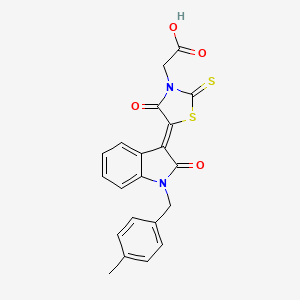 {(5Z)-5-[1-(4-methylbenzyl)-2-oxo-1,2-dihydro-3H-indol-3-ylidene]-4-oxo-2-thioxo-1,3-thiazolidin-3-yl}acetic acid