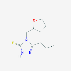 molecular formula C10H17N3OS B4638228 5-Propyl-4-((tetrahydrofuran-2-yl)methyl)-4H-1,2,4-triazole-3-thiol 