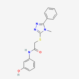 N-(3-hydroxyphenyl)-2-[(4-methyl-5-phenyl-4H-1,2,4-triazol-3-yl)sulfanyl]acetamide