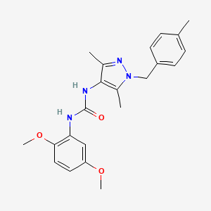 molecular formula C22H26N4O3 B4638296 N-(2,5-dimethoxyphenyl)-N'-[3,5-dimethyl-1-(4-methylbenzyl)-1H-pyrazol-4-yl]urea 