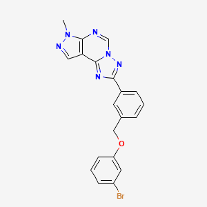 molecular formula C20H15BrN6O B4638320 2-{3-[(3-bromophenoxy)methyl]phenyl}-7-methyl-7H-pyrazolo[4,3-e][1,2,4]triazolo[1,5-c]pyrimidine 