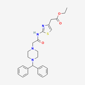 ethyl [2-({[4-(diphenylmethyl)-1-piperazinyl]acetyl}amino)-1,3-thiazol-4-yl]acetate