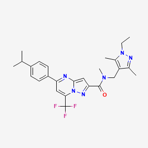 N~2~-[(1-ETHYL-3,5-DIMETHYL-1H-PYRAZOL-4-YL)METHYL]-5-(4-ISOPROPYLPHENYL)-N~2~-METHYL-7-(TRIFLUOROMETHYL)PYRAZOLO[1,5-A]PYRIMIDINE-2-CARBOXAMIDE