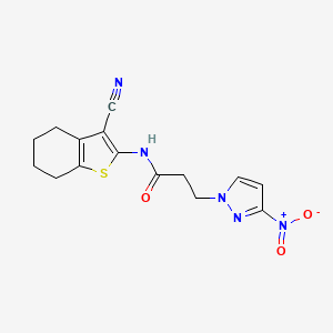 N-(3-cyano-4,5,6,7-tetrahydro-1-benzothiophen-2-yl)-3-(3-nitro-1H-pyrazol-1-yl)propanamide