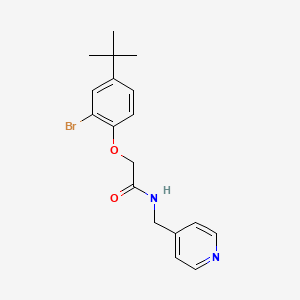 molecular formula C18H21BrN2O2 B4638462 2-(2-bromo-4-tert-butylphenoxy)-N-(pyridin-4-ylmethyl)acetamide 