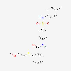 2-[(2-methoxyethyl)sulfanyl]-N-{4-[(4-methylphenyl)sulfamoyl]phenyl}benzamide