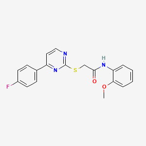 2-{[4-(4-FLUOROPHENYL)-2-PYRIMIDINYL]SULFANYL}-N~1~-(2-METHOXYPHENYL)ACETAMIDE