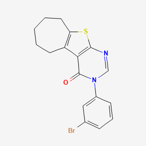 molecular formula C17H15BrN2OS B4638516 3-(3-bromophenyl)-3,5,6,7,8,9-hexahydro-4H-cyclohepta[4,5]thieno[2,3-d]pyrimidin-4-one 