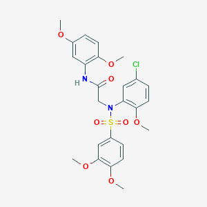 N~2~-(5-chloro-2-methoxyphenyl)-N~1~-(2,5-dimethoxyphenyl)-N~2~-[(3,4-dimethoxyphenyl)sulfonyl]glycinamide