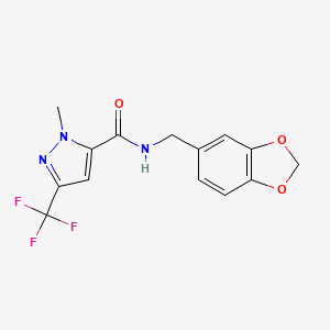 N-(1,3-benzodioxol-5-ylmethyl)-1-methyl-3-(trifluoromethyl)-1H-pyrazole-5-carboxamide