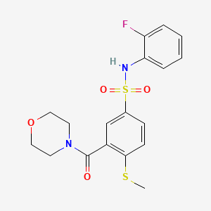 N-(2-fluorophenyl)-4-(methylthio)-3-(4-morpholinylcarbonyl)benzenesulfonamide