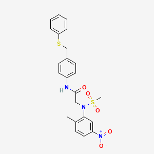 N~2~-(2-methyl-5-nitrophenyl)-N~2~-(methylsulfonyl)-N~1~-{4-[(phenylthio)methyl]phenyl}glycinamide