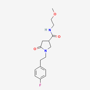 molecular formula C16H21FN2O3 B4638610 1-[2-(4-fluorophenyl)ethyl]-N-(2-methoxyethyl)-5-oxopyrrolidine-3-carboxamide 