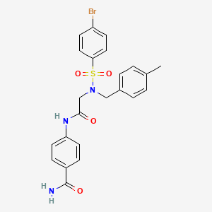 4-{[N-[(4-bromophenyl)sulfonyl]-N-(4-methylbenzyl)glycyl]amino}benzamide