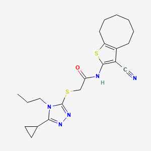 N-(3-cyano-4,5,6,7,8,9-hexahydrocycloocta[b]thiophen-2-yl)-2-[(5-cyclopropyl-4-propyl-4H-1,2,4-triazol-3-yl)sulfanyl]acetamide