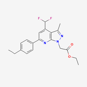 molecular formula C20H21F2N3O2 B4638762 ETHYL 2-[4-(DIFLUOROMETHYL)-6-(4-ETHYLPHENYL)-3-METHYL-1H-PYRAZOLO[3,4-B]PYRIDIN-1-YL]ACETATE 