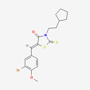 5-(3-bromo-4-methoxybenzylidene)-3-(2-cyclopentylethyl)-2-thioxo-1,3-thiazolidin-4-one