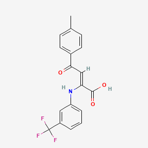 molecular formula C18H14F3NO3 B4638800 4-(4-methylphenyl)-4-oxo-2-{[3-(trifluoromethyl)phenyl]amino}-2-butenoic acid 