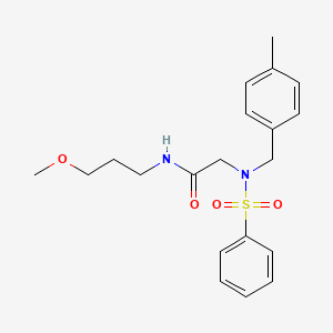 molecular formula C20H26N2O4S B4638822 N~1~-(3-methoxypropyl)-N~2~-(4-methylbenzyl)-N~2~-(phenylsulfonyl)glycinamide 