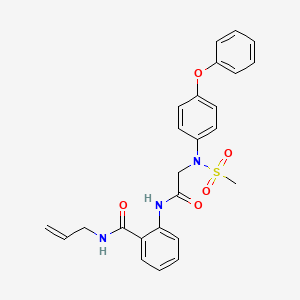 molecular formula C25H25N3O5S B4638824 2-{[N-(methylsulfonyl)-N-(4-phenoxyphenyl)glycyl]amino}-N-(prop-2-en-1-yl)benzamide 