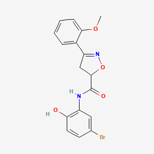 N-(5-bromo-2-hydroxyphenyl)-3-(2-methoxyphenyl)-4,5-dihydro-1,2-oxazole-5-carboxamide