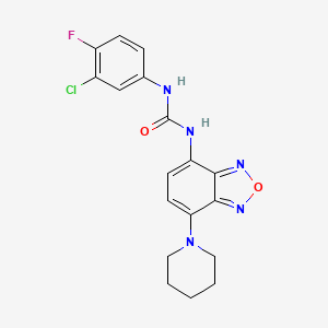 molecular formula C18H17ClFN5O2 B4638922 N-(3-CHLORO-4-FLUOROPHENYL)-N'-(7-PIPERIDINO-2,1,3-BENZOXADIAZOL-4-YL)UREA 