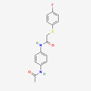 N-[4-(acetylamino)phenyl]-2-[(4-fluorophenyl)thio]acetamide