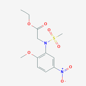 molecular formula C12H16N2O7S B4638946 ethyl N-(2-methoxy-5-nitrophenyl)-N-(methylsulfonyl)glycinate 