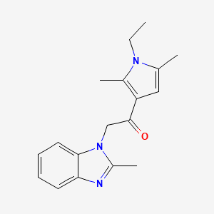 molecular formula C18H21N3O B4638954 1-(1-ethyl-2,5-dimethyl-1H-pyrrol-3-yl)-2-(2-methyl-1H-benzimidazol-1-yl)ethanone 