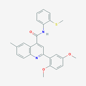 2-(2,5-DIMETHOXYPHENYL)-6-METHYL-N-[2-(METHYLSULFANYL)PHENYL]-4-QUINOLINECARBOXAMIDE