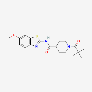 1-(2,2-dimethylpropanoyl)-N-(6-methoxy-1,3-benzothiazol-2-yl)piperidine-4-carboxamide