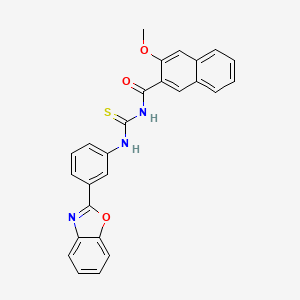 N-({[3-(1,3-benzoxazol-2-yl)phenyl]amino}carbonothioyl)-3-methoxy-2-naphthamide