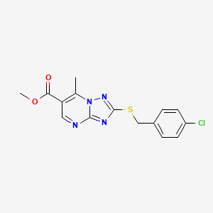 [1,2,4]Triazolo[1,5-a]pyrimidine-6-carboxylic acid, 2-[[(4-chlorophenyl)methyl]thio]-7-methyl-, methyl ester