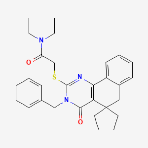 2-{3-BENZYL-4-OXO-4,6-DIHYDRO-3H-SPIRO[BENZO[H]QUINAZOLINE-5,1'-CYCLOPENTAN]-2-YLSULFANYL}-N,N-DIETHYLACETAMIDE