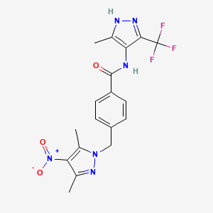 4-[(3,5-DIMETHYL-4-NITRO-1H-PYRAZOL-1-YL)METHYL]-N~1~-[5-METHYL-3-(TRIFLUOROMETHYL)-1H-PYRAZOL-4-YL]BENZAMIDE