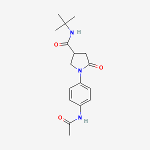 molecular formula C17H23N3O3 B4639074 1-[4-(acetylamino)phenyl]-N-tert-butyl-5-oxopyrrolidine-3-carboxamide 