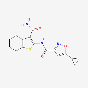 N-(3-carbamoyl-4,5,6,7-tetrahydro-1-benzothiophen-2-yl)-5-cyclopropyl-1,2-oxazole-3-carboxamide