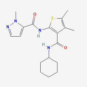 N-[3-(CYCLOHEXYLCARBAMOYL)-4,5-DIMETHYL-2-THIENYL]-1-METHYL-1H-PYRAZOLE-5-CARBOXAMIDE