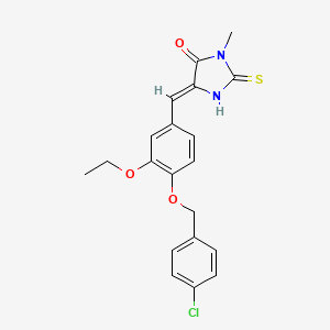 5-{4-[(4-chlorobenzyl)oxy]-3-ethoxybenzylidene}-3-methyl-2-thioxo-4-imidazolidinone