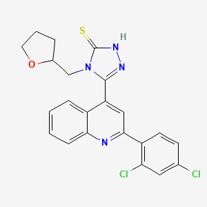 molecular formula C22H18Cl2N4OS B4639167 5-[2-(2,4-dichlorophenyl)quinolin-4-yl]-4-(tetrahydrofuran-2-ylmethyl)-4H-1,2,4-triazole-3-thiol 