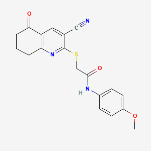 2-[(3-cyano-5-oxo-5,6,7,8-tetrahydroquinolin-2-yl)sulfanyl]-N-(4-methoxyphenyl)acetamide