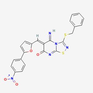 3-(benzylthio)-5-imino-6-{[5-(4-nitrophenyl)-2-furyl]methylene}-5,6-dihydro-7H-[1,2,4]thiadiazolo[4,5-a]pyrimidin-7-one