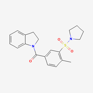 molecular formula C20H22N2O3S B4639178 1-[4-methyl-3-(1-pyrrolidinylsulfonyl)benzoyl]indoline 