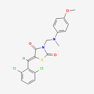 (5Z)-5-[(2,6-dichlorophenyl)methylidene]-3-[(4-methoxy-N-methylanilino)methyl]-1,3-thiazolidine-2,4-dione