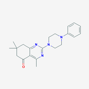 molecular formula C21H26N4O B4639218 4,7,7-trimethyl-2-(4-phenylpiperazin-1-yl)-7,8-dihydroquinazolin-5(6H)-one 